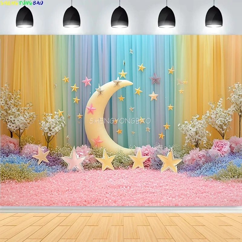 

Baby Shower Happy Birthday Party Photography Backdrops Newborn Kids Air Balloon Princess Tropical Jungle Photo Background BB-09