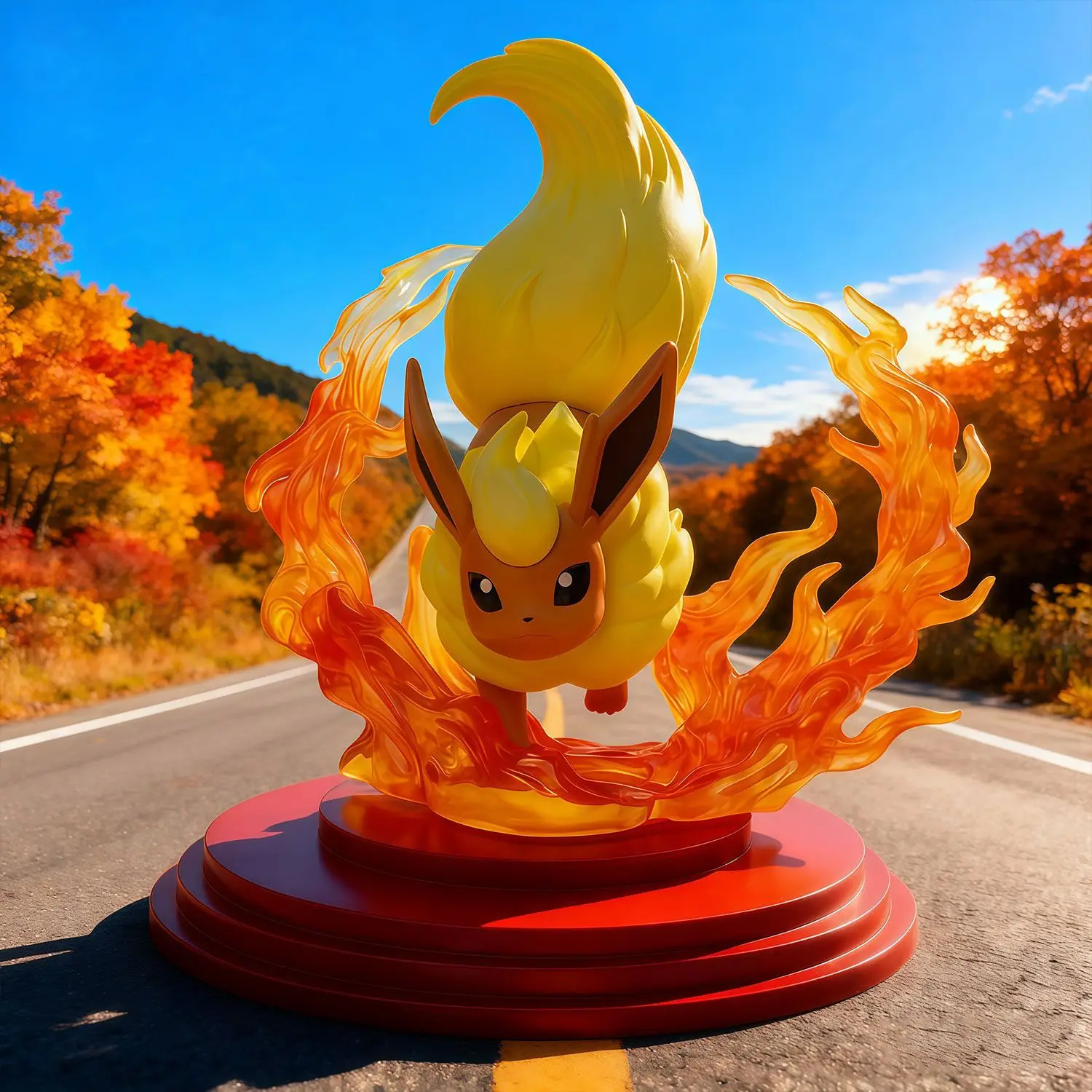 โปเกมอน อีวุย ยิงไฟ เก็นการ์ อนิเมะ ของสะสมครอบครัว เคลือบเต็มตัว สามารถให้เป็นของขวัญได้ พีวีซี ของเล่นสัตว์เลี้ยงน่ารักสำหรับเทศกาล ของขวัญ