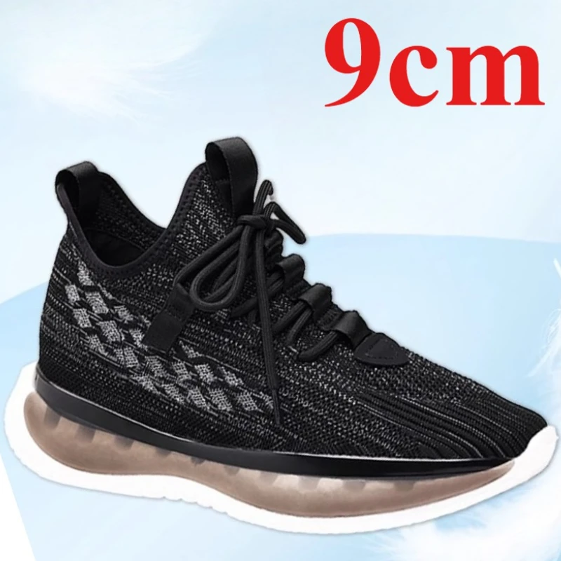 

Летние сетчатые дышащие кроссовки, увеличивающие рост 9 см, мужская удобная спортивная обувь на толстой подошве, увеличивающая рост, мужская обувь