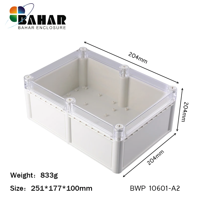 Bahar Merk Waterdichte Behuizing Abs Plastic Behuizing Draad Junction Box Instrument Case IP68 Model Bwp 10601