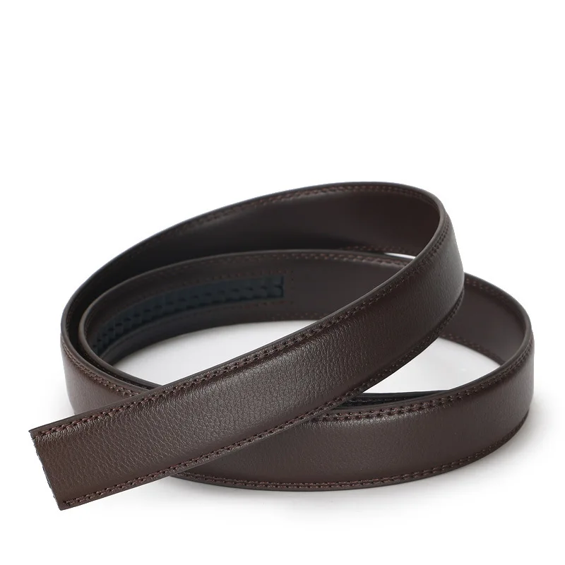 Men's Automatic Ratchet Belt Replacement Belt 3.5cm Genuine Leather Belt without Buckle for 4cm Automatic Buckle Combo Belt