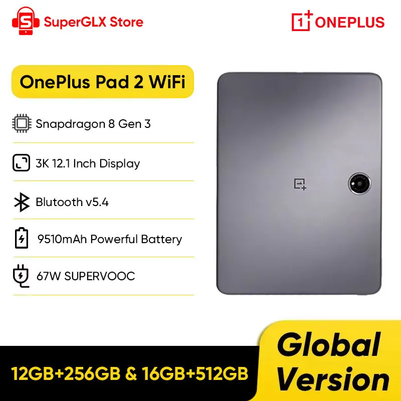 グローバル版 OnePlus Pad 2 12.1インチ 144Hzディスプレイ Android