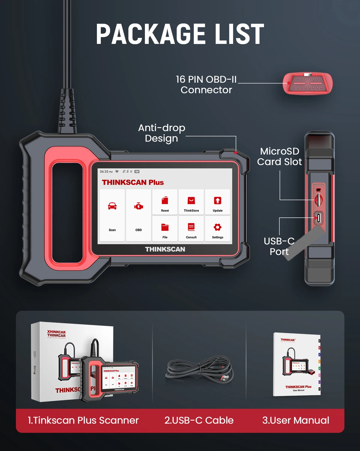 THINKCAR THINKSCAN Plus S7/S4/S6 OBD2 herramienta de diagnóstico THINKSCAN Plus S7/S4/OBD2 S6, lector de código automático, ABS, SRS, EPB, SAS,