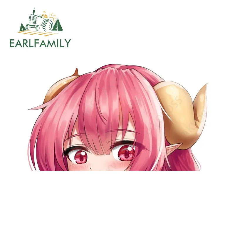 

EARLFAMILY 13cm Cute Ilulu Peeker Car Sticker Kawaii Anime Looking Windows Motorcycle Decals Trunk Refrigerator Accessories