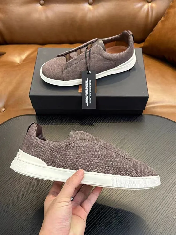 

Low-Top Canvas Slip-On Driving oes Men's Board oes Elastic Band Easy Wear Gao Rubber Outsole Breathable Comfortable