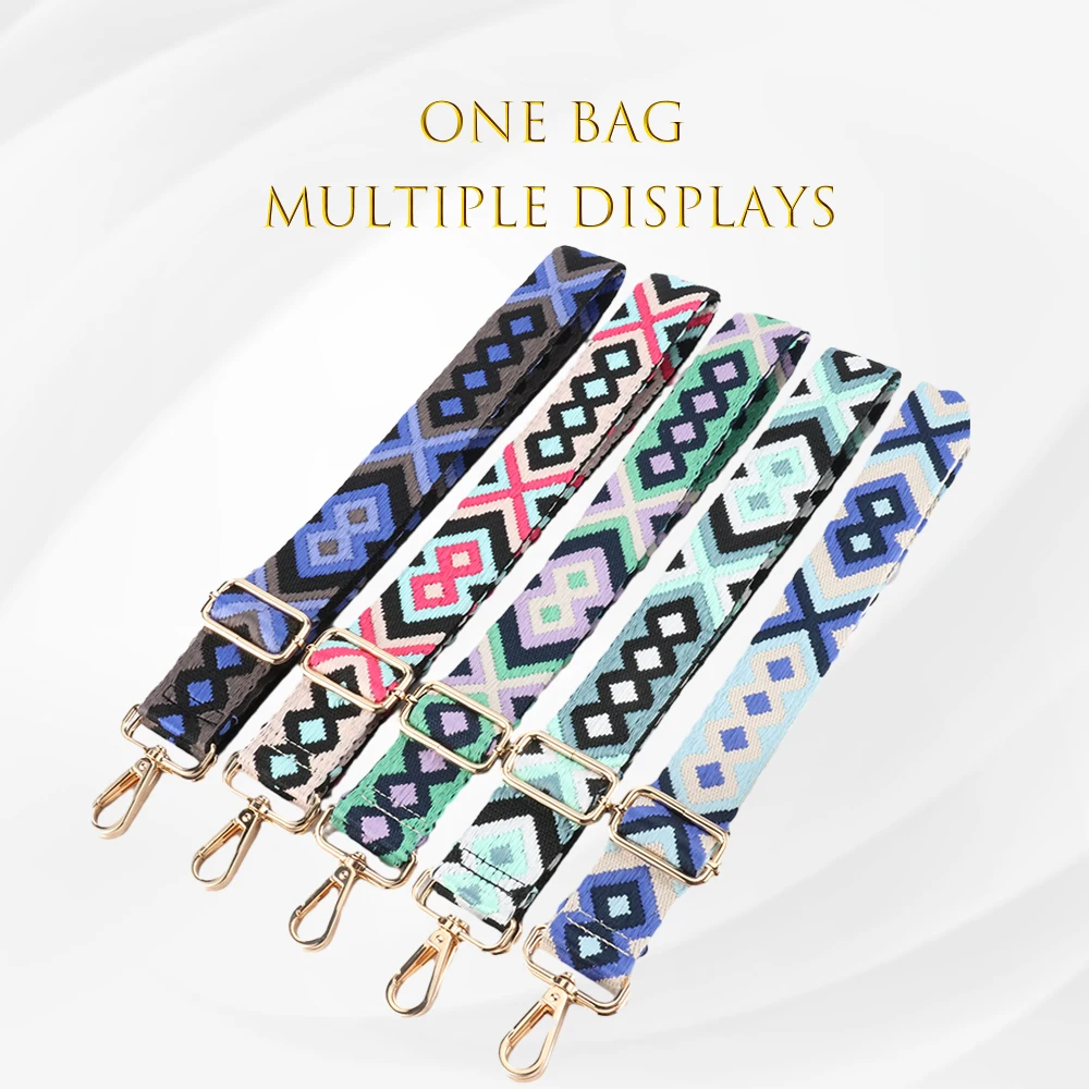 

Handbag Strap Convenient Carrying Of Backpacks Expansion Band Fashionable Jacquard Weave Replacement Colourful Shoulder Strap