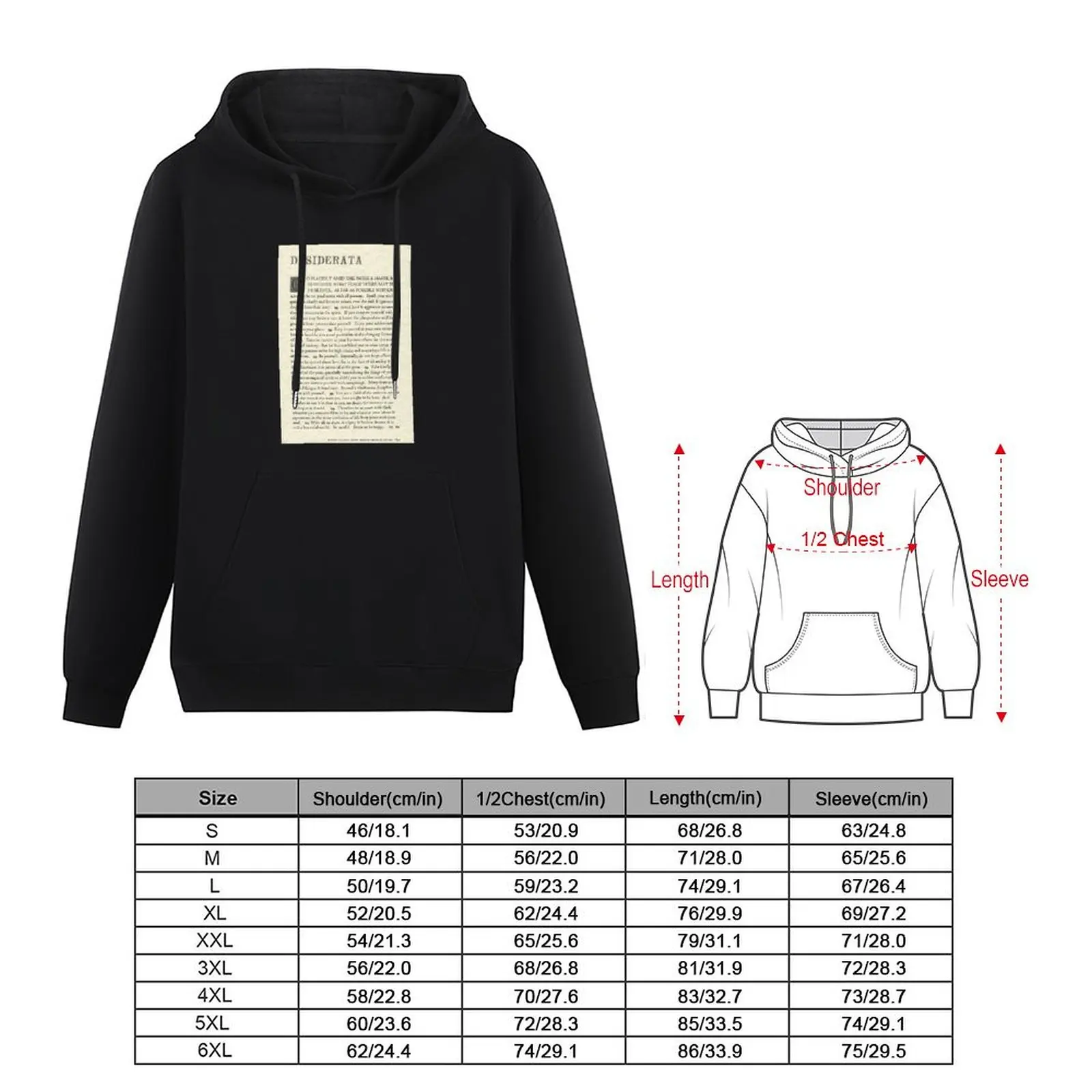 The Original Desiderata Poster by Max Ehrmann Pullover Hoodie autumn hooded shirt fashion men japanese hoodie