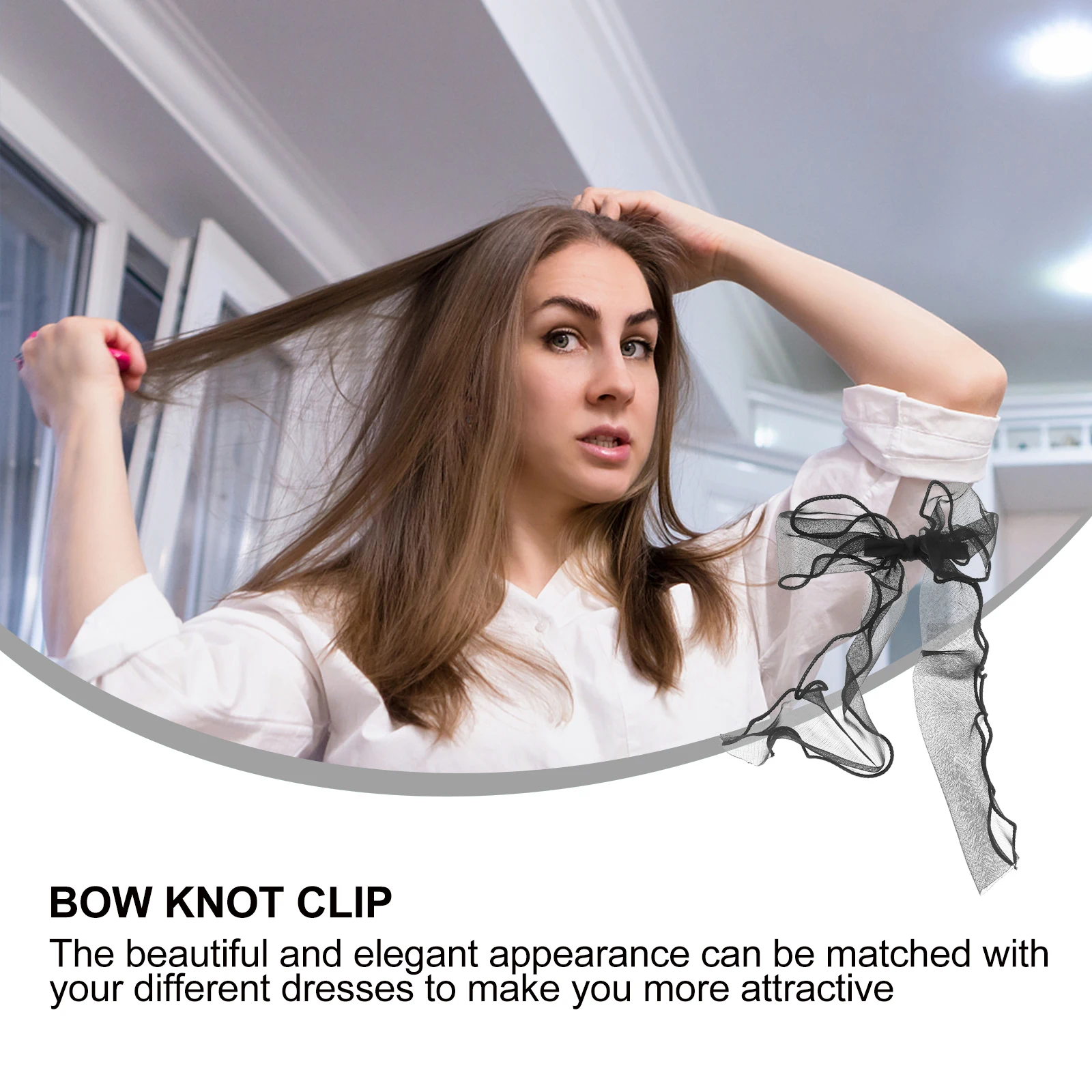 

2pcs Duckbill Hair Clips for Girls Women Headdress Elegant Hairpin Accessories Black Gauze Style Durable Unique Design Stand