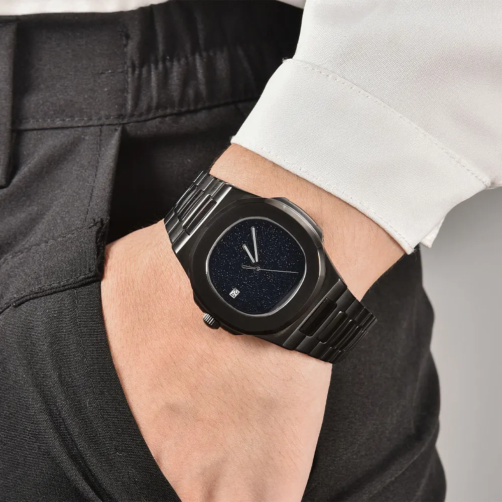 43MM 高級カスタム腕時計 NH35 自動巻き機械式ムーブメント サファイアガラス ステンレススチールストラップ ビジネスウォッチ