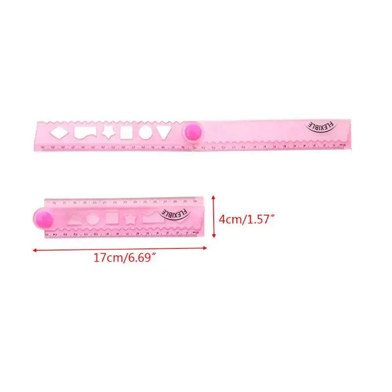 30cm Korean Flexible Folding Ruler Multifunction Plastic Drawing Rulers Office S