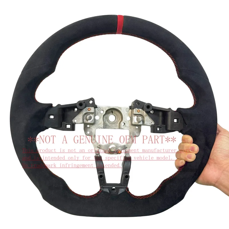 For Mazda Steering Wheel Horn Cover MX 5 Miata Full Suede Red Center Mark Style Horn Shell