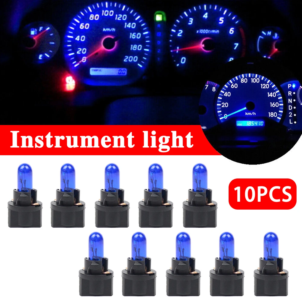 10pcs Auto Interior Indicator Lamp T5 Smd Led Car Light Automobiles Light-emitting Diode Instrument Gauge Dashboard Light Bulbs