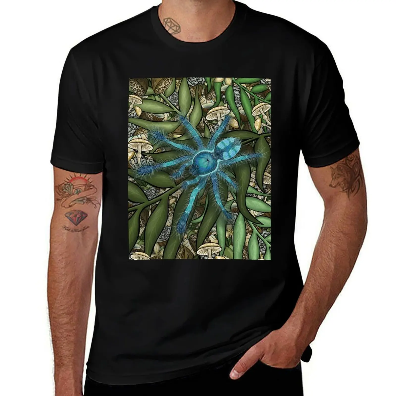 Футболка Caribena versicolor blue tarantula с классическим графическим принтом и короткими рукавами