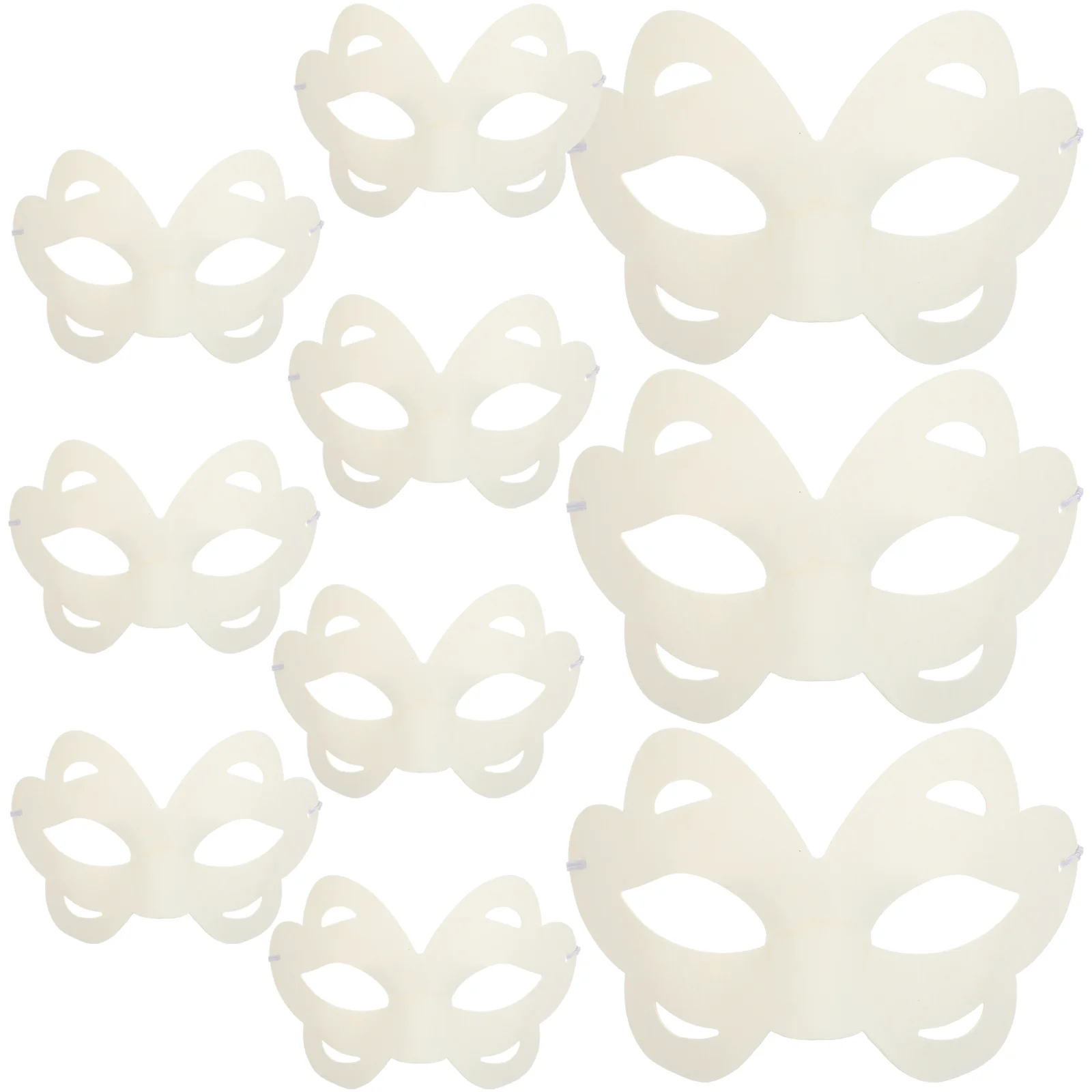 10 Pcs DIY Hand Painted Mask Halloween White Blank for Cosplay Party Masks Adults Blindfold Paper Child