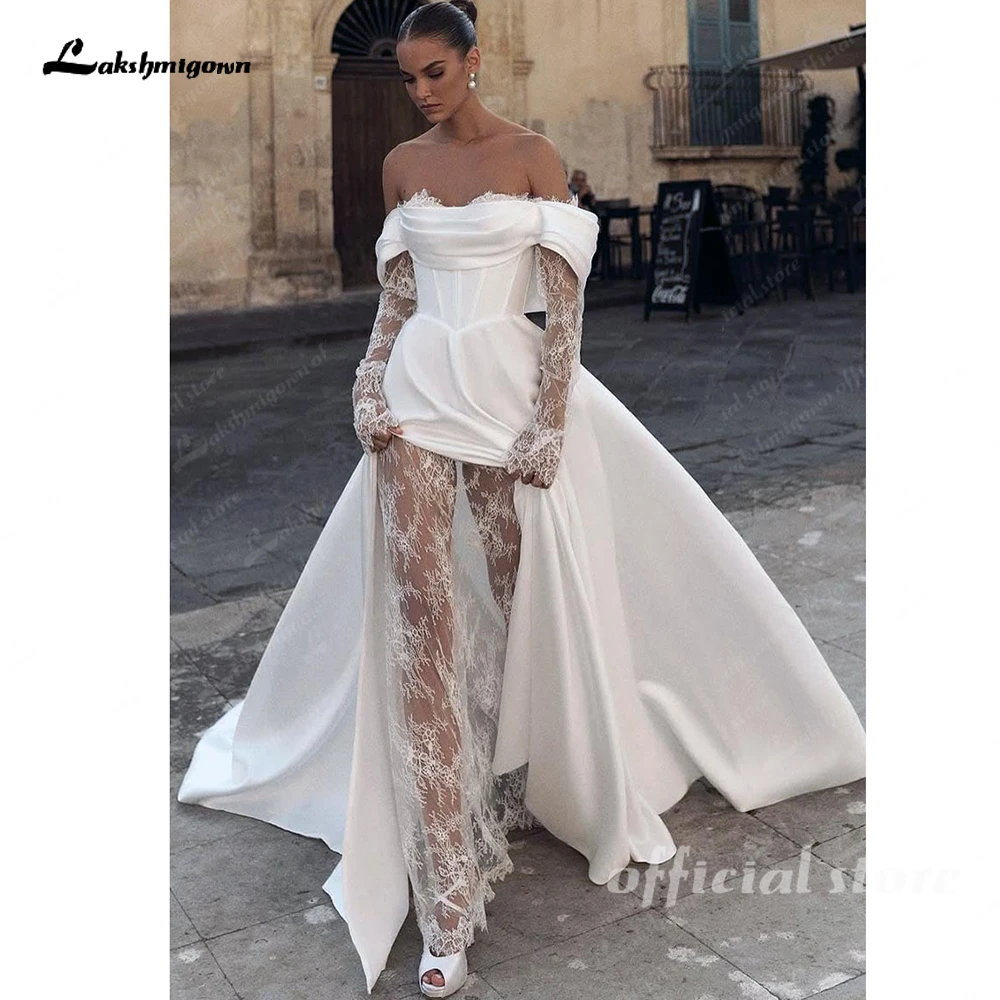 

Lakshmigown Off-the-Shoulder Wedding Dress 2026 New Satin Long Wedding Gowns For Women Customized Beach Bridal Dress