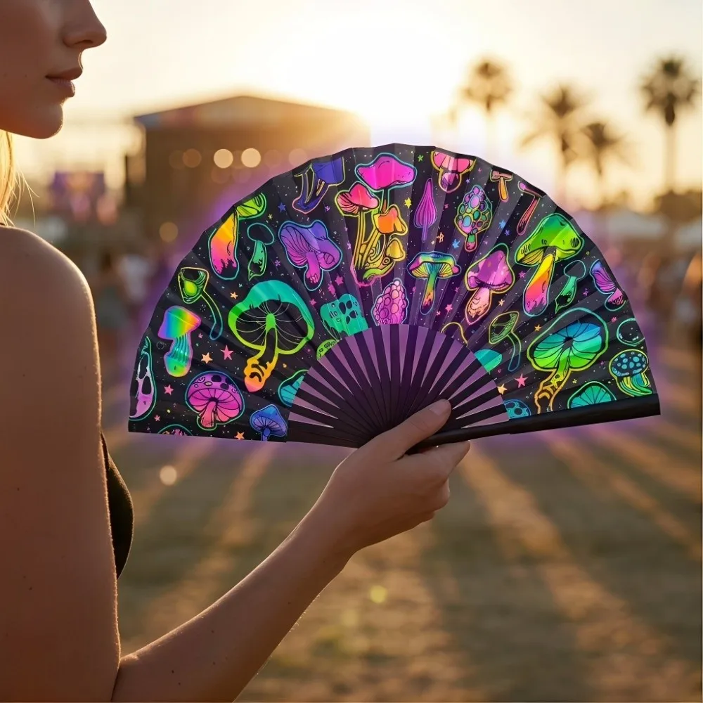 Gift 23 Cm Kung Fu Fan Large Gradient Colorful Folding Hand Fan Reflective Foldable Popping Fan Tai Chi