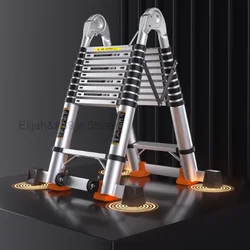 Alloy Telescopic Step Ladder Multi-functional Lifting Engineering Stairs Thickened Herringbone Ladders Folding Stairs