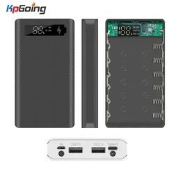 New Power Bank Shell 6*18650 Battery Charger Box Digital Display Powerbank Shell Portable Power Kit Battery Case Type-c Micro