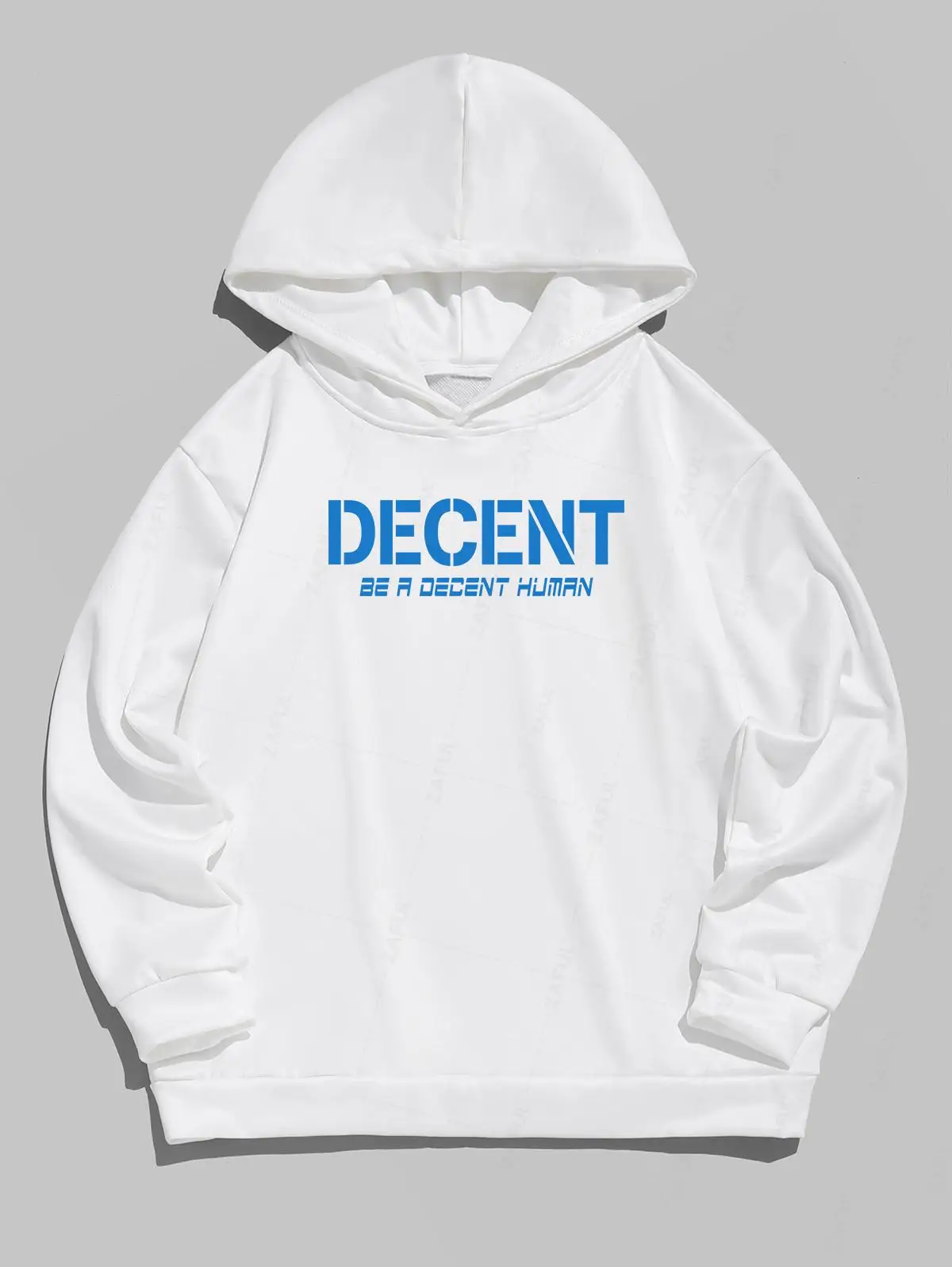 

ZAFUL Be A Decent Human Letter Pattern Drop Shoulder Women's Casual Long Sleeves Pullover Hoodie