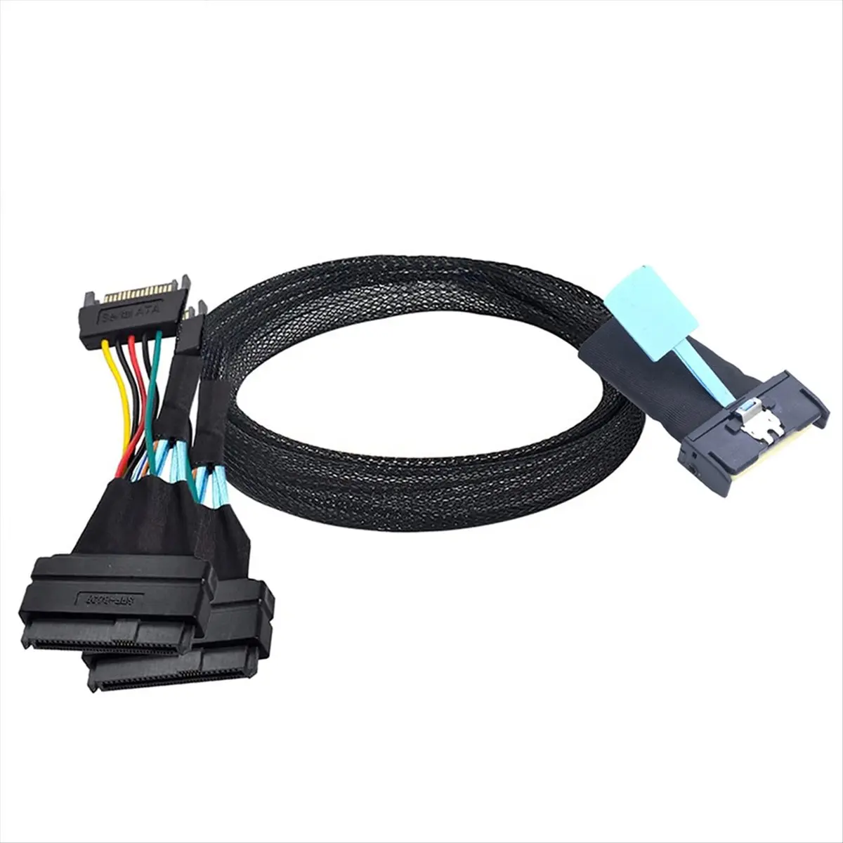 Picture 6: *A14E Slimline SAS MCIO 8i 74P to Dual SFF 8639 with 15P SATA Male Power Data Cable for Server Adapter Cable 0.8m