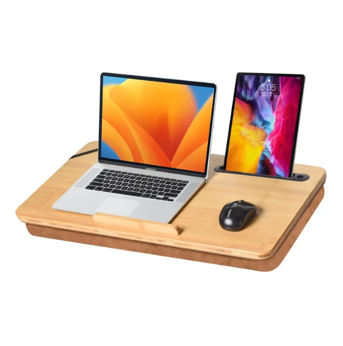 

Стол для ноутбука, портативный стол для ноутбука для домашнего офиса с подставкой, многофункциональный деревянный компьютерный стол