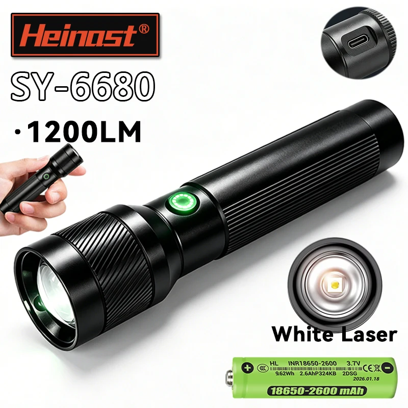 Superhelle LED-Taschenlampe Wiederaufladbare Taktische Zoom-Taschenlampe 1200LM Aluminiumlegierung Taschenlampe für Outdoor-Notbeleuchtung