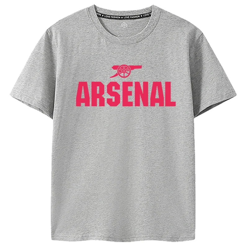 

Свободная летняя футболка Арсенала ort Sve, мужская хлопковая футболка большого размера с принтом, молодежная модная спортивная одежда