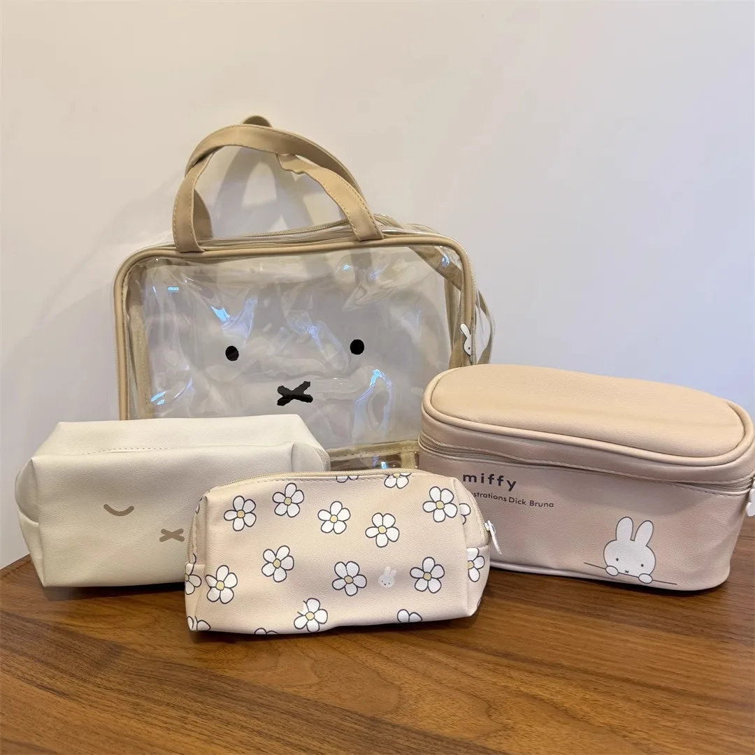 Miffy Kawaii Rabbit Make-up-Tasche für Reisen, tragbare Hand-Aufbewahrungstasche, Toilettenartikel, Klassifizierungstasche, Geschenk, Spielzeug für Mädchen