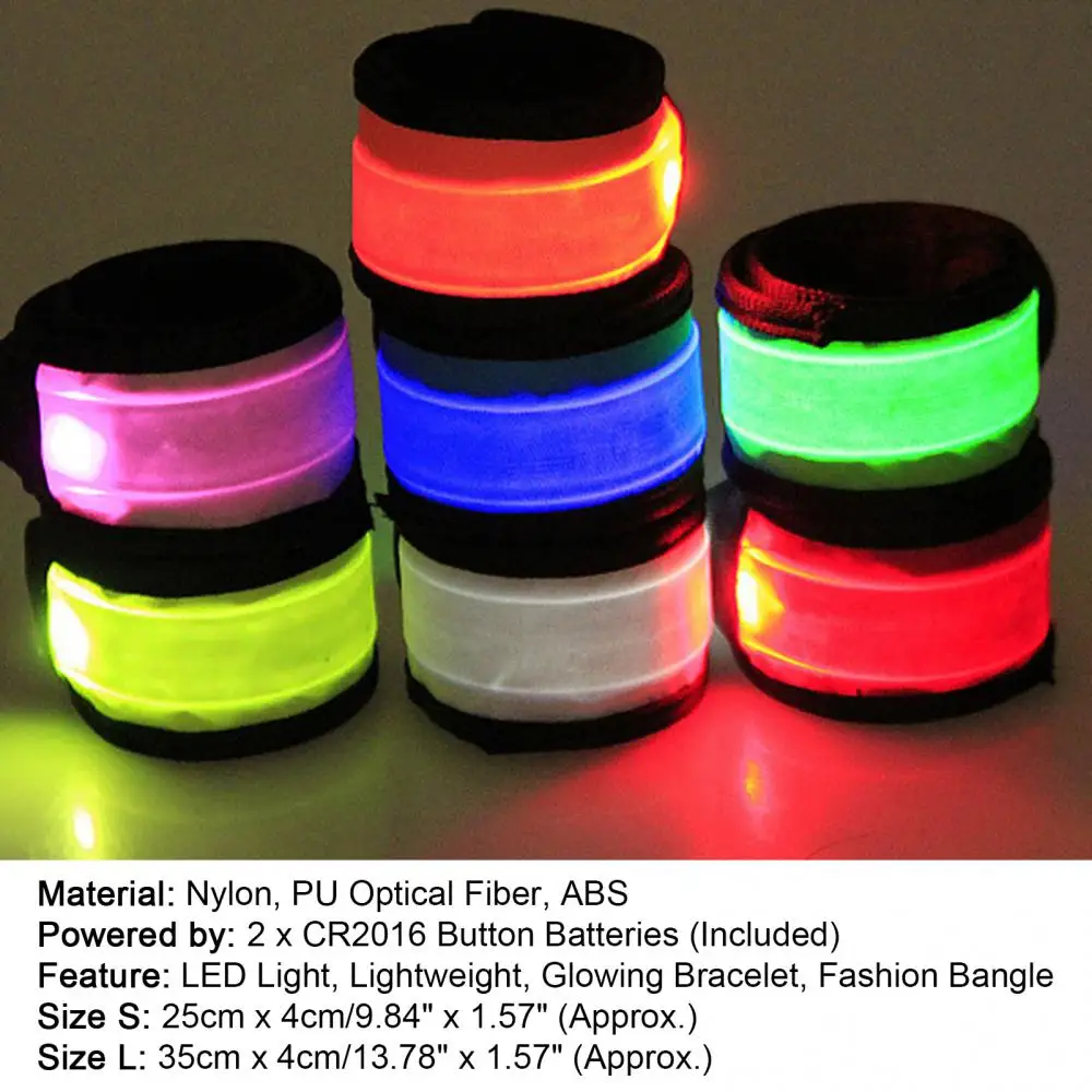 LED Flashing Slap Bracelet Light Up Glow Bracelet Wristband Vocal Concert Party Props Gift Sports Night Running Armband