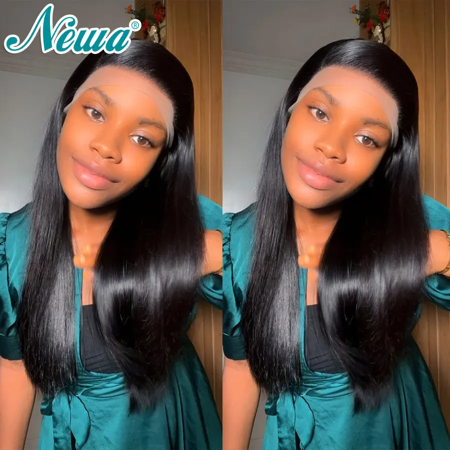 Newa شعر شعر طبيعي مفرود 13x6 HD الدانتيل الباروكة الأمامية قبل قطعها ابيض عقدة 5x5 غلويليس جاهز ارتداء HD الدانتيل إغلاق الباروكات #3