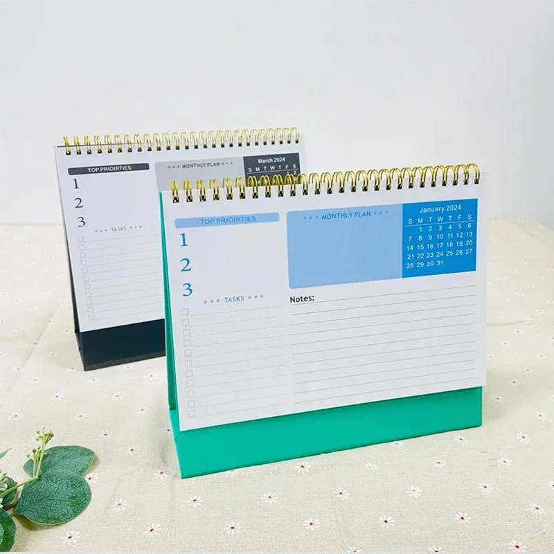 Large 2024 Desk Calendar Dual Side Coil Book Annual Schedule Organizers To Do List Monthly Daily Planner Office School Supplies