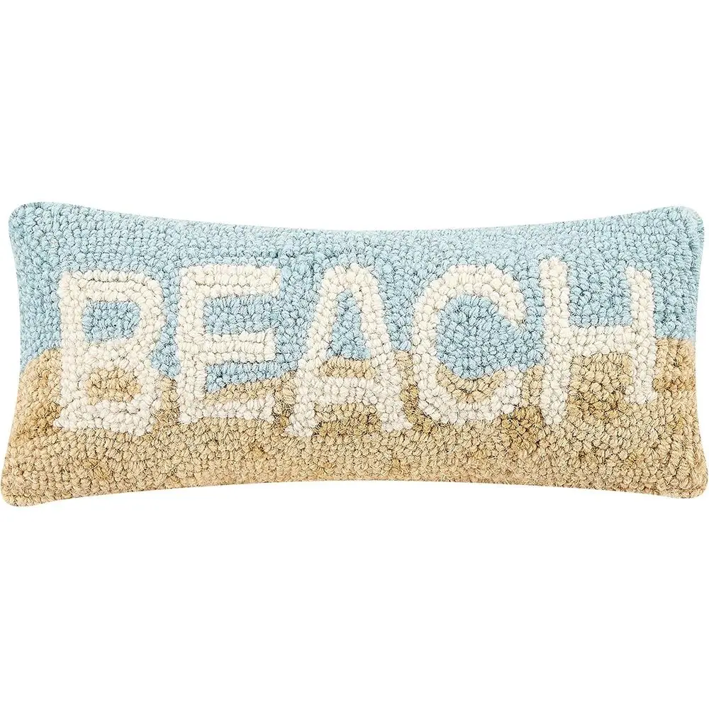 

12-дюймовая декоративная подушка с пляжной тематикой из смеси шерсти и хлопка