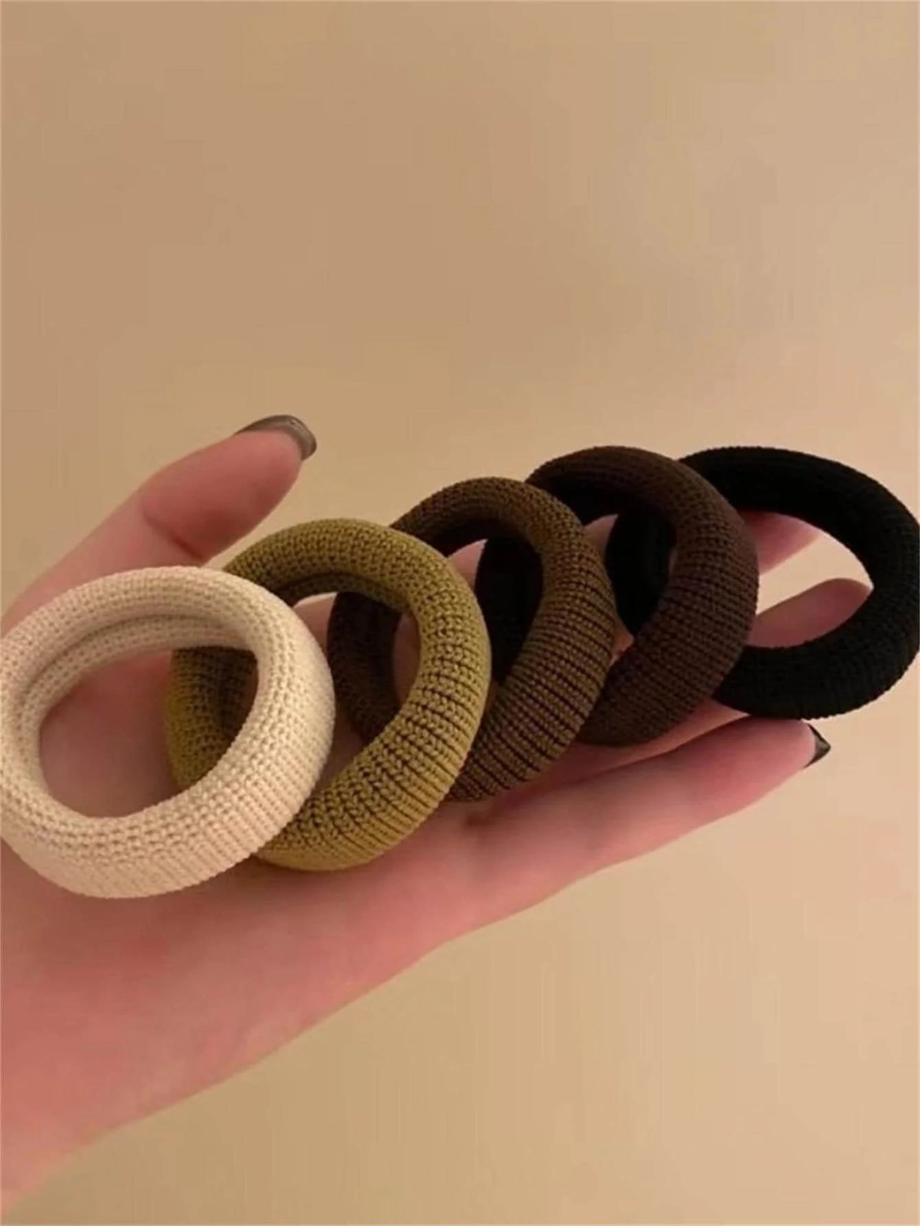 5 ربطات رأس بسيطة عالية التمدد خالية من التماس، ربطة شعر نسائية متينة عالية على شكل ذيل حصان #2