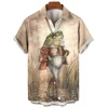 3D Printed Men Hawaiian Streetwear Funny Frog