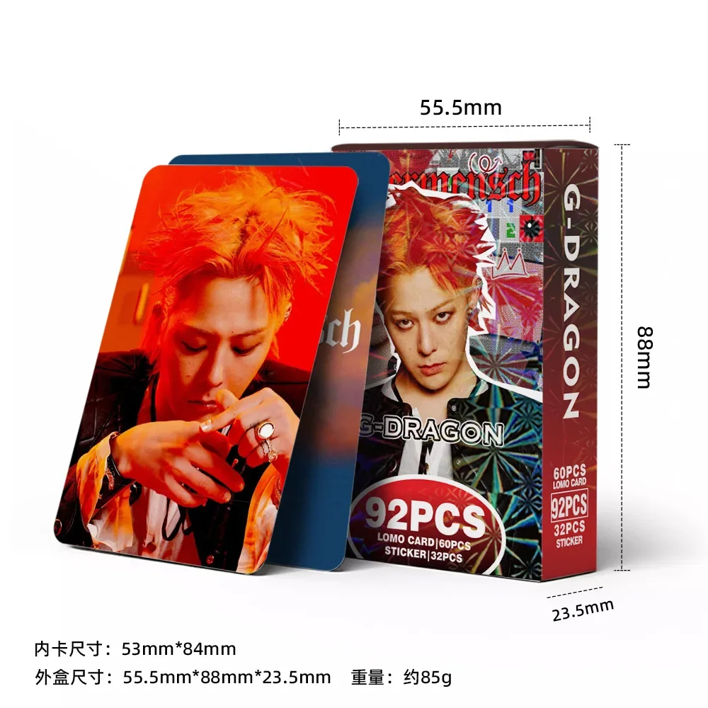 92 قطعة ألبوم Kpop Idol G-DRAGON الجديد Overmensch HD Photocard TAEYANG DAESUNG TOP SEUNGRI Lomo بطاقات ملصق VIP المشجعين هدية