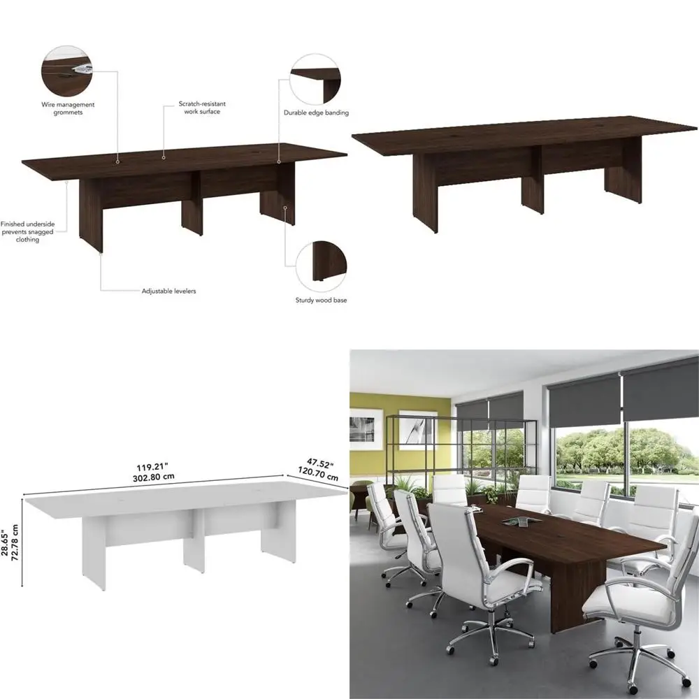 

Стол для конференций в форме лодки из инженерной древесины черного ореха, 119