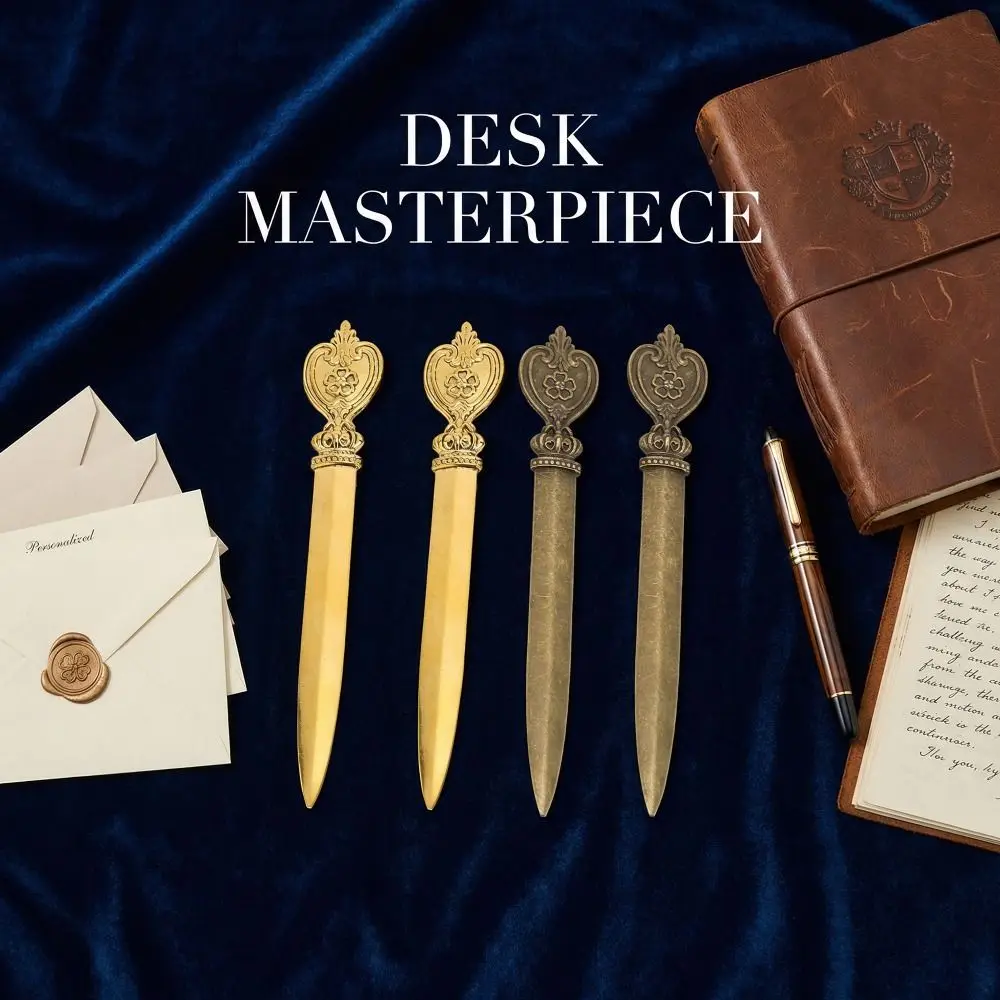 4 Pcs Durable Zinc Alloy Letter Openers Lightweight Retro Envelope Opener 12.8*1.9cm Gold Letter Opener Tool Office - view 3