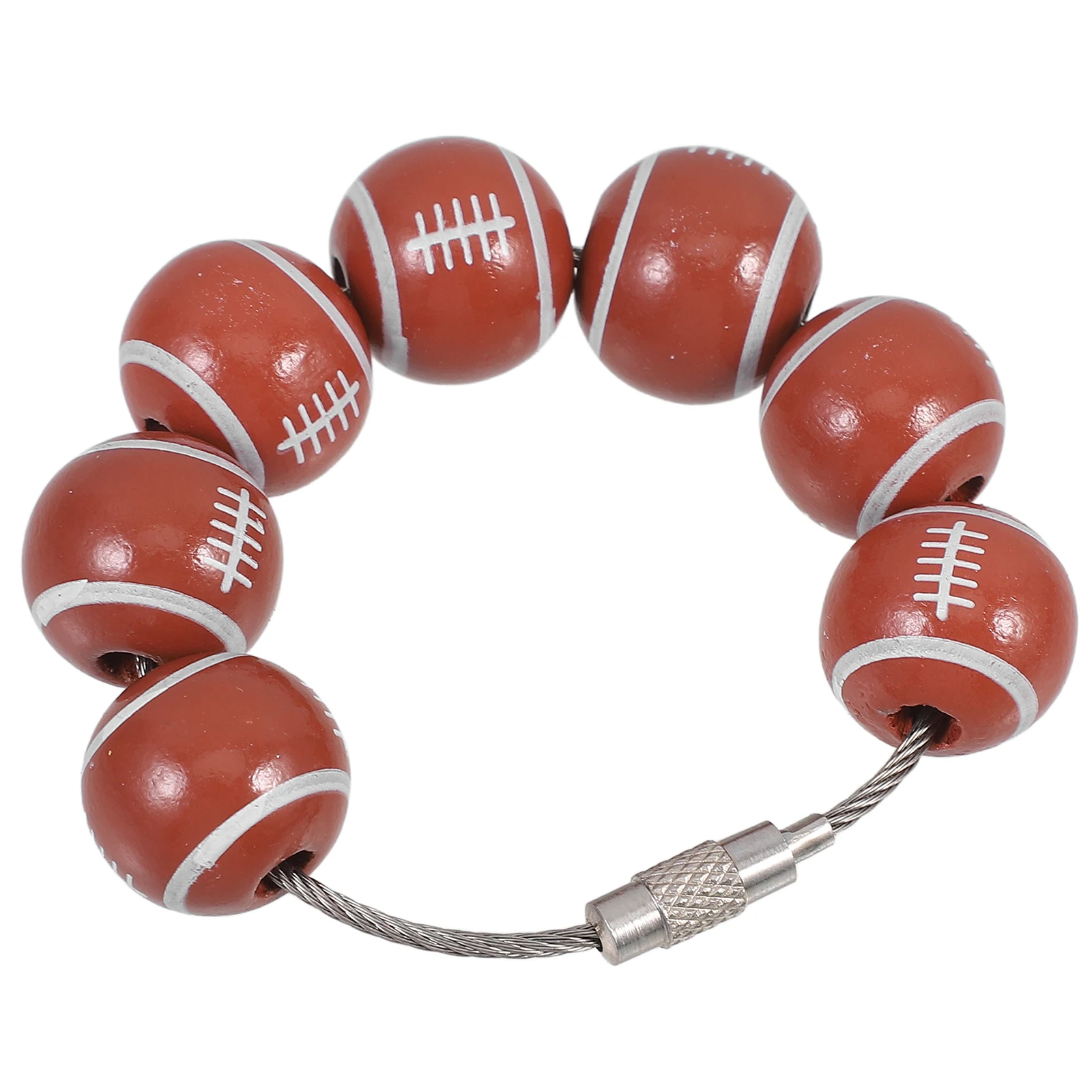 

Beach Bag Charm Wooden Beaded Sports Ball Pendant Hanging Tote Accessory Keychain Decor For Women Summer Beachwear