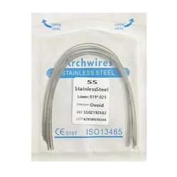 10pack Dental Arch Wires Orthodontic Super Elastic Stainless Steel Rectangle Archwire Lower/Upper 16x16/16x22/17x25/21x25