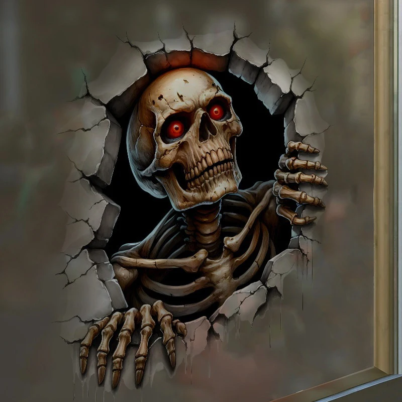 Pegatinas de pared de Halloween efecto 3D pared rota Zombies pegatinas de suelo de pared rota autoadhesivo de Pvc dormitorio sala de estar Horror