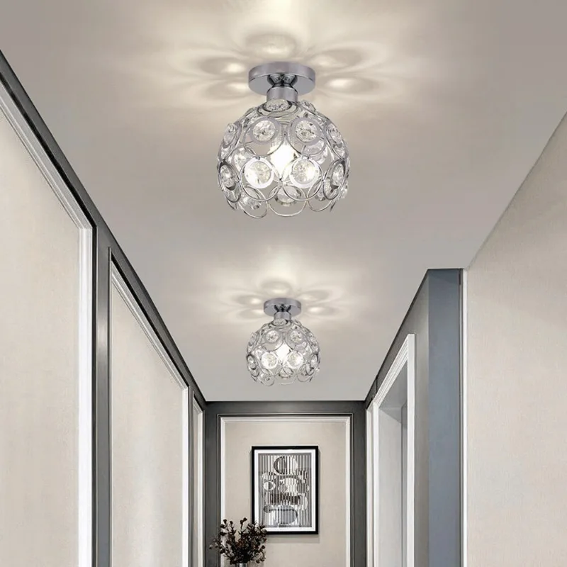 Imagem -06 - Led Semi Flush Mount Crystal Ceiling Light Lâmpadas do Quarto Eletrodomésticos Decoração de Interiores Luminárias Retro E27 Oficial