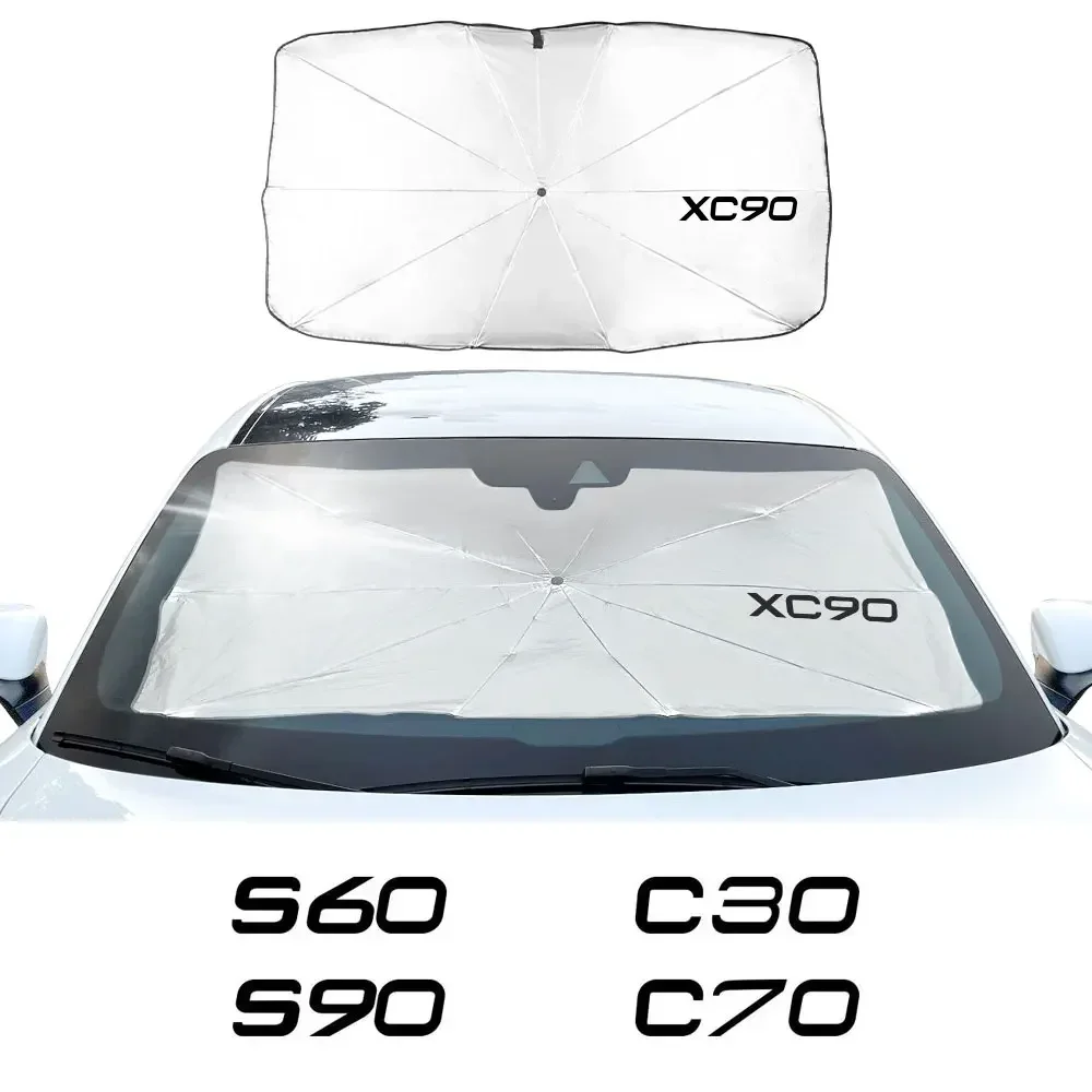 

For Volvo XC60 S60 XC40 AWD C30 C70 S40 S80 S90 T6 V40 V50 V60 V70 V90 XC70 Auto Accessories Car Windshield Sunshades Umbrella