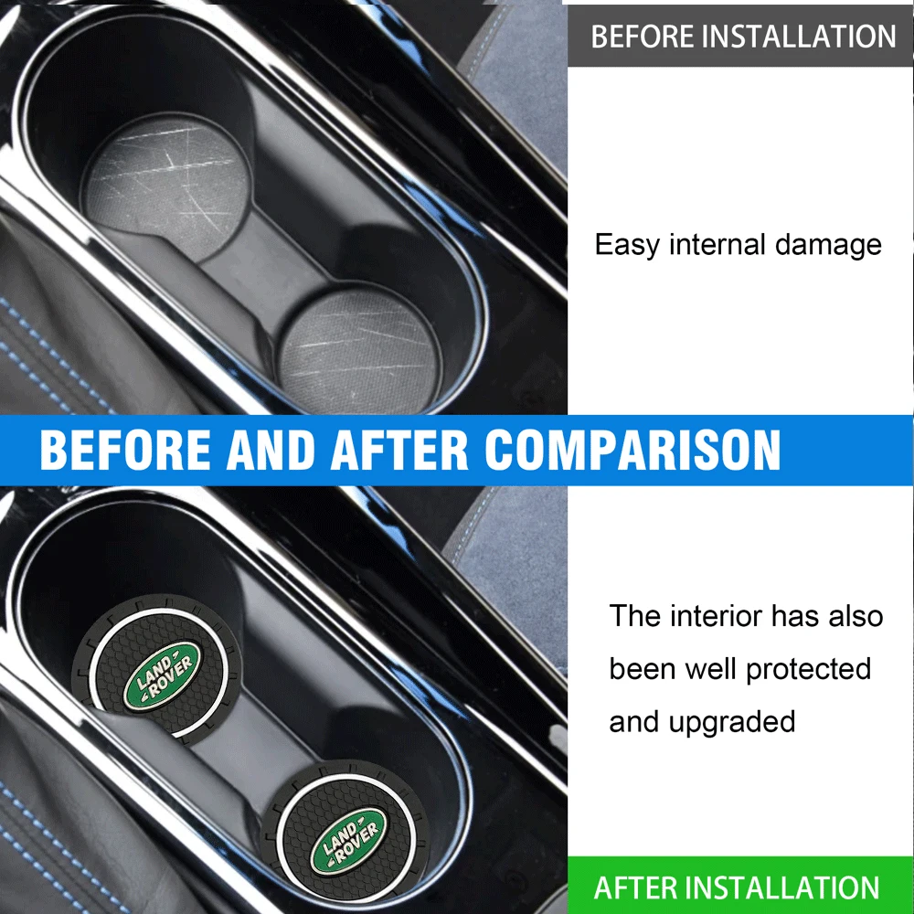 1/2pcs Car Water Cup Waterproof Non-slip Silicone Coasters For Landrover SVR Discovery Velar Evoque Defender Range Rover Evoque