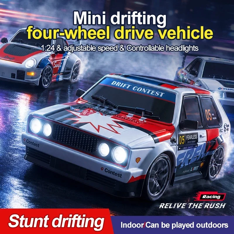 S300 1/24 RC Car 2.4G High Speed Drift 4WD Remote Control Car With Led Light Radio Controlled GTR Racing Model Boy Toy Gift