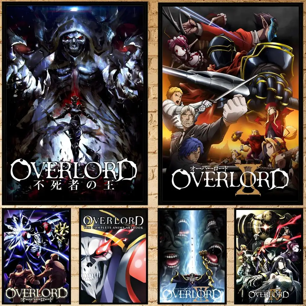 anime Overlord Poster Poster HD Waterproof Self-adhesive Art Print Wall Decor for Bedroom Living Room Gift