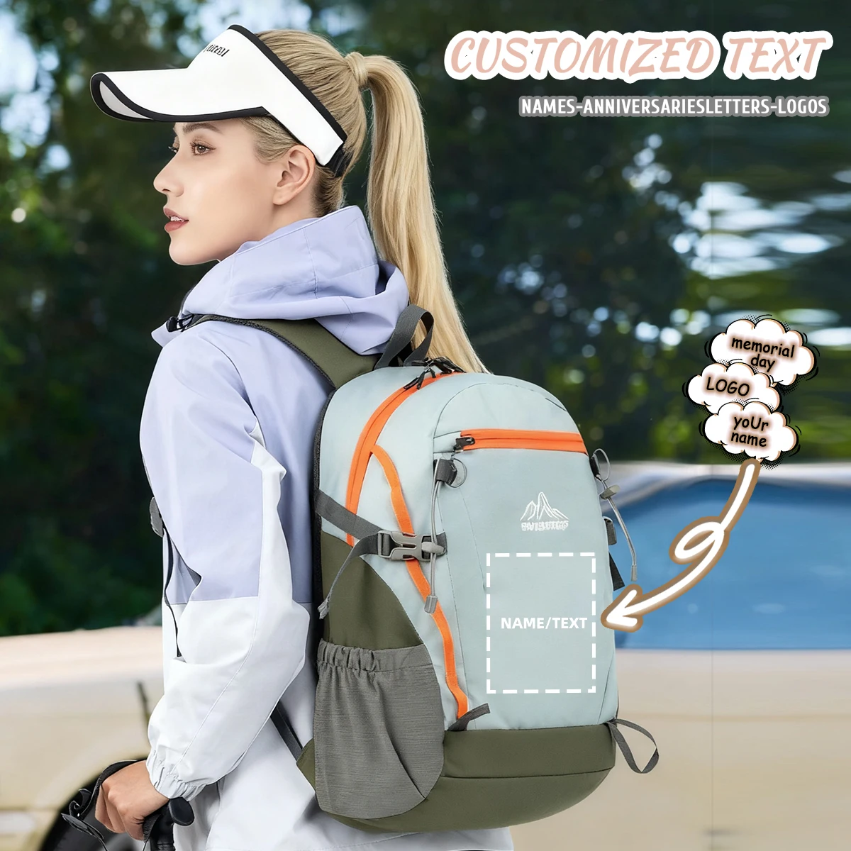 Logo high-end custom-made lightweight sports commuter outdoor professional waterproof backpack fashion backpack exclusive diy