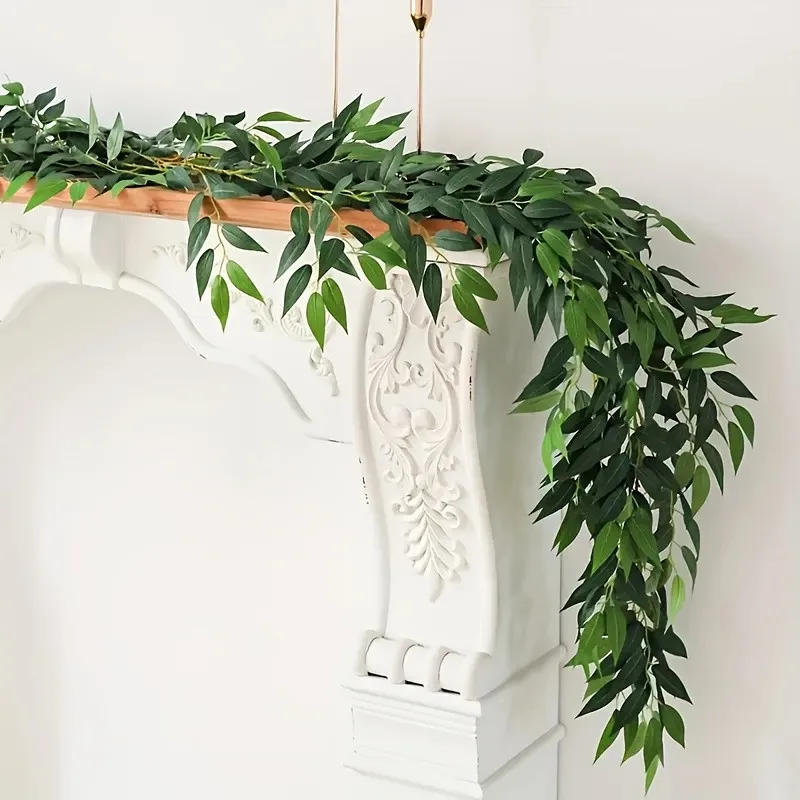 4pcs Italian Ruscus Artificial Vines Garland-Durable Plastic Greenery Decor for Home, Wedding, Party, Easter Festival Wall Decor - view 3
