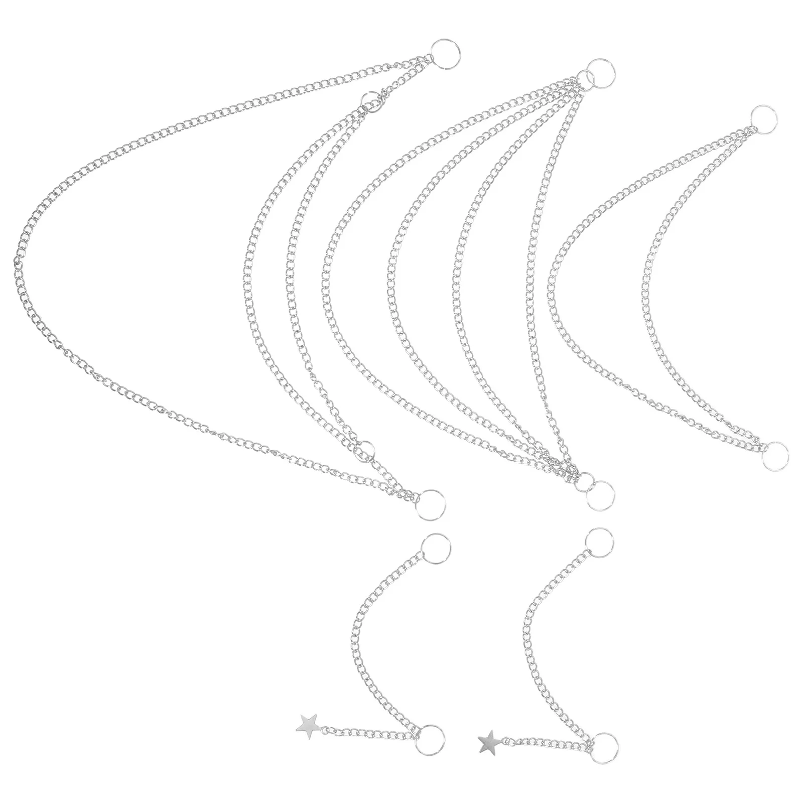 

5Pcs Star Hair Chain: Edgy Punk Style Braiding Jewelry for Women Chain Accessories for Hip Hop Dance Daily Streetwear