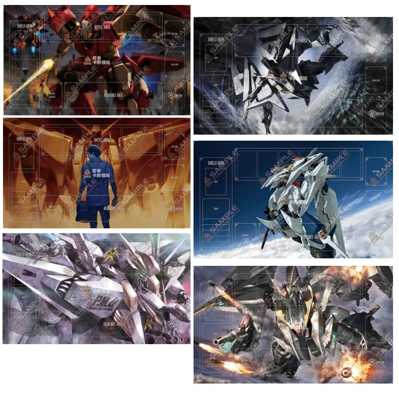 البدلة المتنقلة جاندام هاثاواي سلسلة TCG 600X350mm لاعب واحد بطاقة المعركة Playmat أنيمي الكرتون المبارزة طبق المطاط الجدول وسادة #1