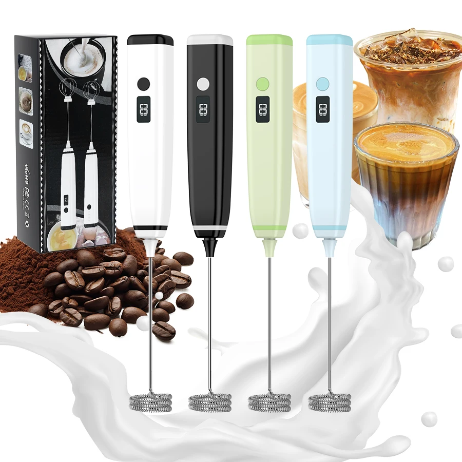 핸드헬드 충전식 전동 우유 거품기 자동 교반 우유 거품기